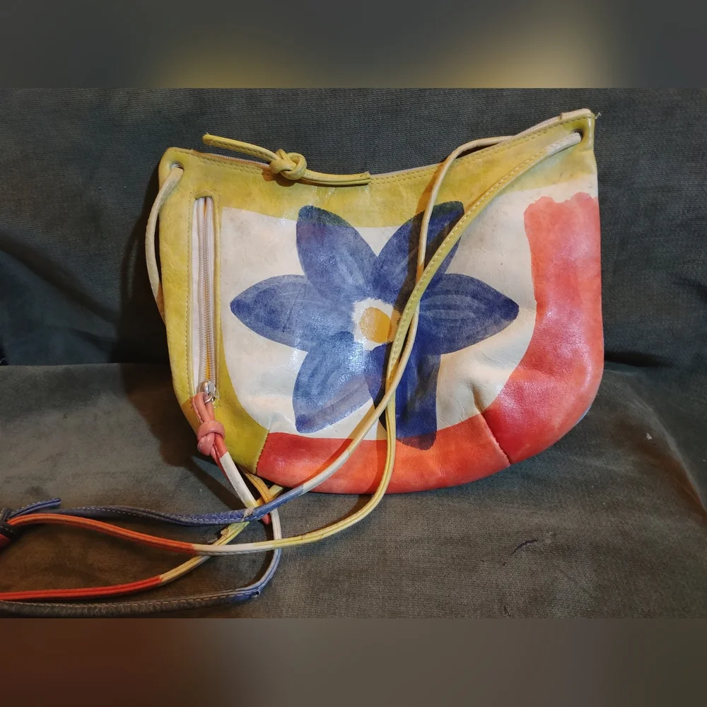 Astore Leather Floral Italian Women's Bag - Picture 1 of 5